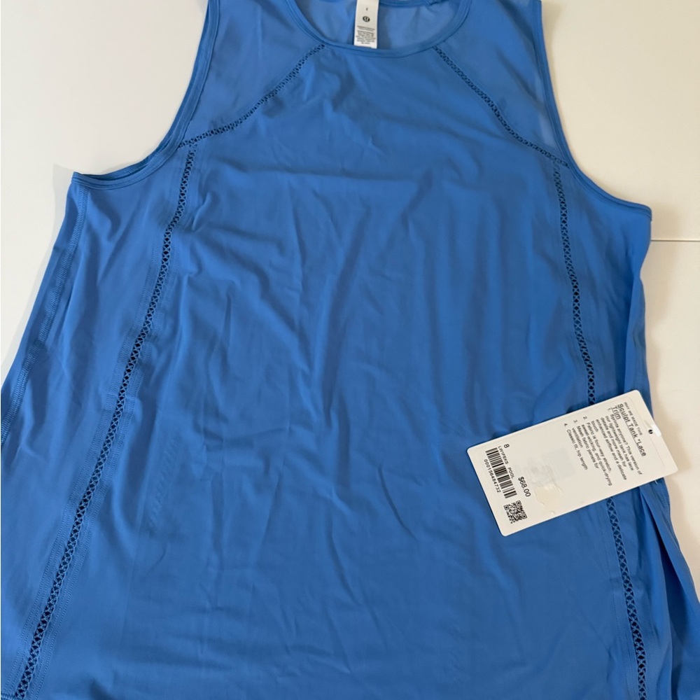 Blue Sleeveless Athletic Tank Top
